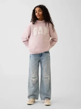 Sweat-shirt enfant Vintagesoft oversize à col montant et logo