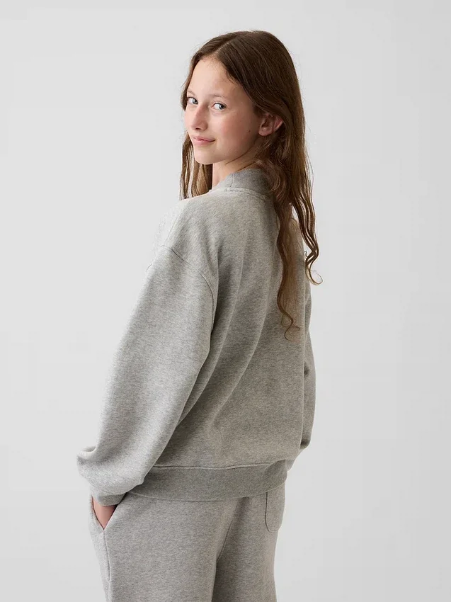 Sweat-shirt enfant Vintagesoft oversize à col montant et logo