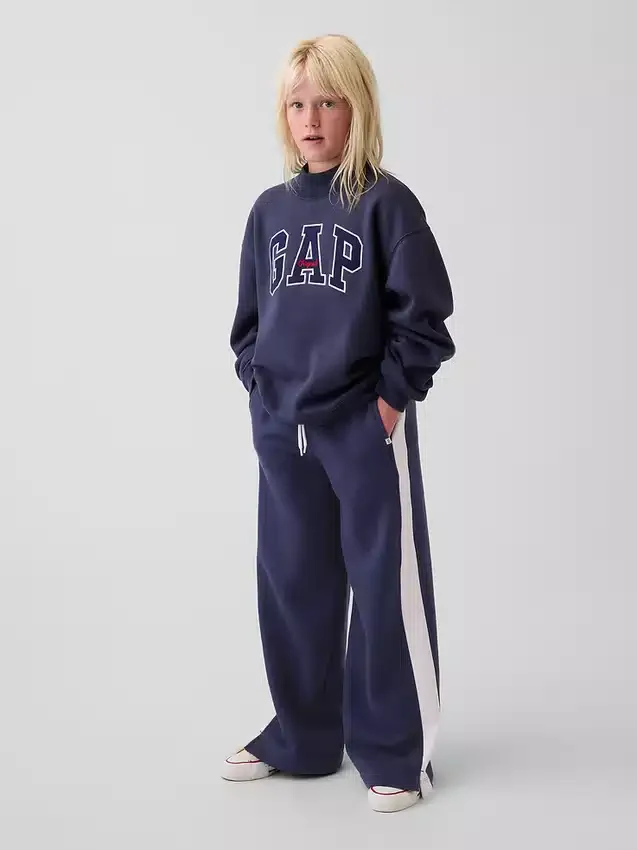 Sweat-shirt enfant Vintagesoft oversize à col montant et logo