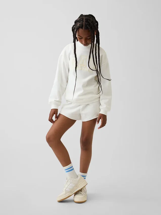 Sweat-shirt enfant Vintagesoft oversize à col montant et logo