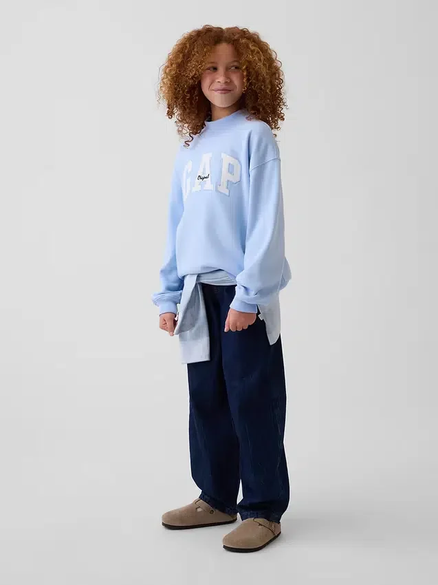 Sweat-shirt enfant Vintagesoft oversize à col montant et logo