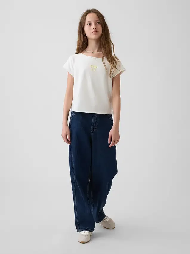 Sweat-shirt à manches raglan en tissu éponge Vintagesoft pour enfant