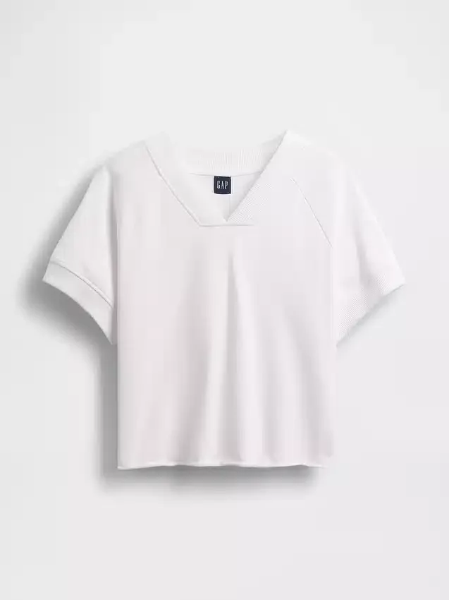 Sweat-shirt oversize à col en V en tissu éponge Vintagesoft