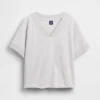 Sweat-shirt oversize à col en V en tissu éponge Vintagesoft