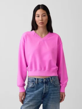 Sweat-shirt oversize à col en V Vintagesoft