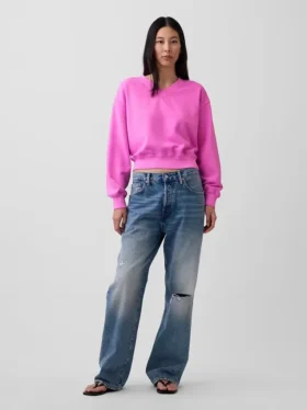 Sweat-shirt oversize à col en V Vintagesoft