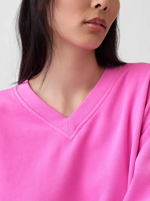 Sweat-shirt oversize à col en V Vintagesoft