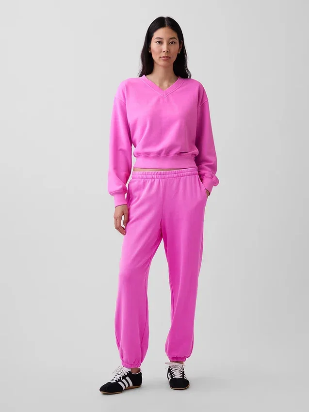 Sweat-shirt oversize à col en V Vintagesoft