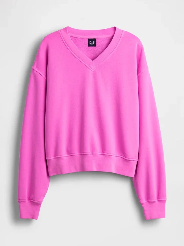 Sweat-shirt oversize à col en V Vintagesoft