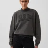 Sweat-shirt oversize à col montant en molleton épais