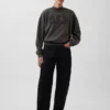 Sweat-shirt oversize à col montant en molleton épais