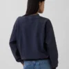 Sweat-shirt oversize à col montant en molleton épais