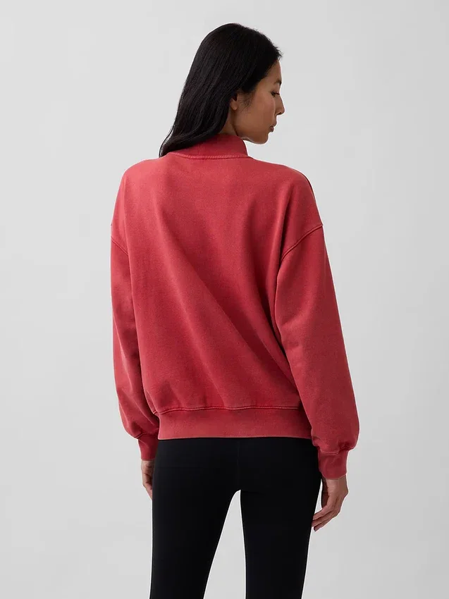Sweat-shirt oversize à col montant en molleton épais