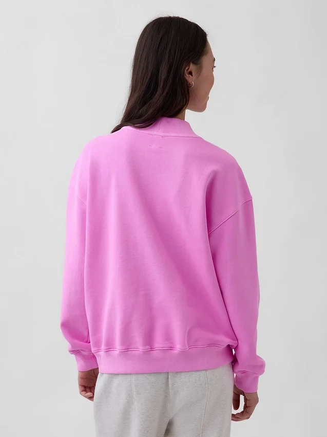 Sweat-shirt oversize à col montant en molleton épais