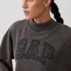 Sweat-shirt oversize à col montant en molleton épais