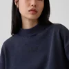 Sweat-shirt oversize à col montant en molleton épais