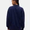 Sweat-shirt oversize à col montant en molleton épais avec logo