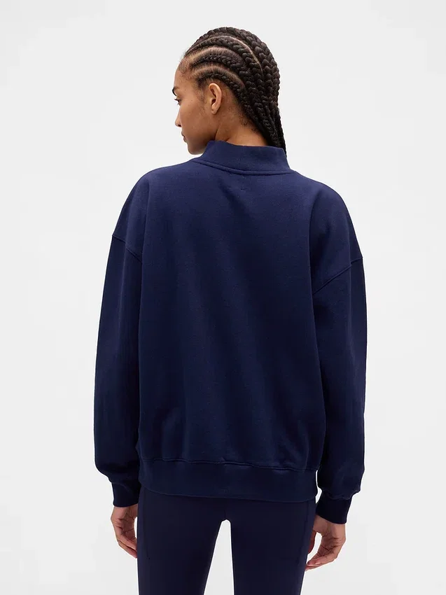 Sweat-shirt oversize à col montant en molleton épais avec logo