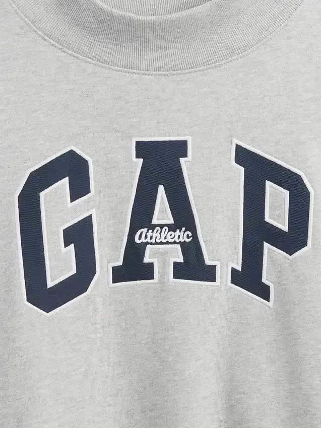 Sweat-shirt oversize à col montant en molleton épais avec logo