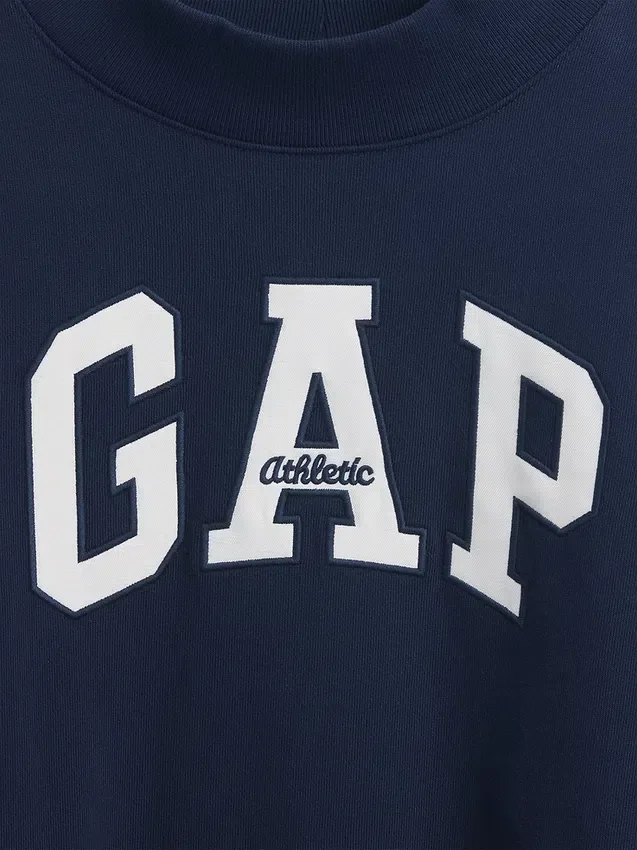 Sweat-shirt oversize à col montant en molleton épais avec logo