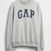 Sweat-shirt oversize à col montant en molleton épais avec logo