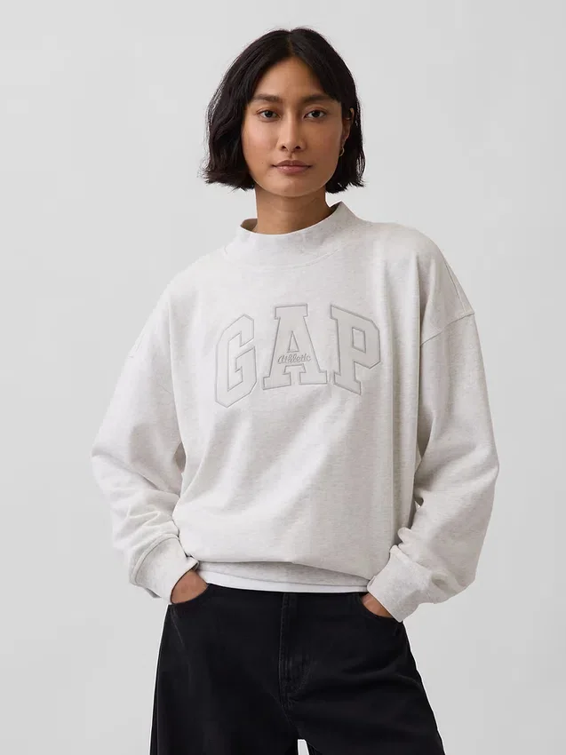 Sweat-shirt oversize à col montant et logo en tissu éponge Vintagesoft