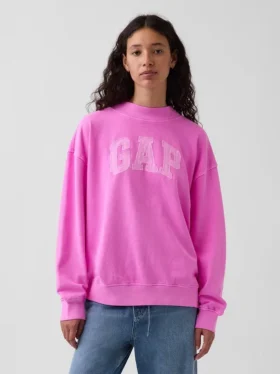 Sweat-shirt oversize à col montant et logo en tissu éponge Vintagesoft