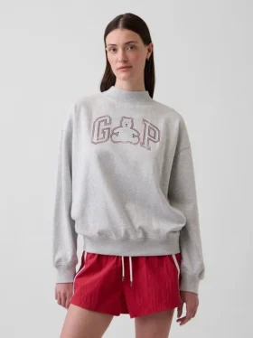 Sweat-shirt oversize à col montant et logo en tissu éponge Vintagesoft