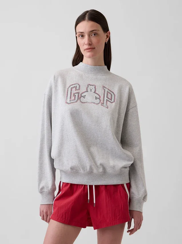 Sweat-shirt oversize à col montant et logo en tissu éponge Vintagesoft