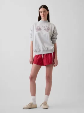 Sweat-shirt oversize à col montant et logo en tissu éponge Vintagesoft