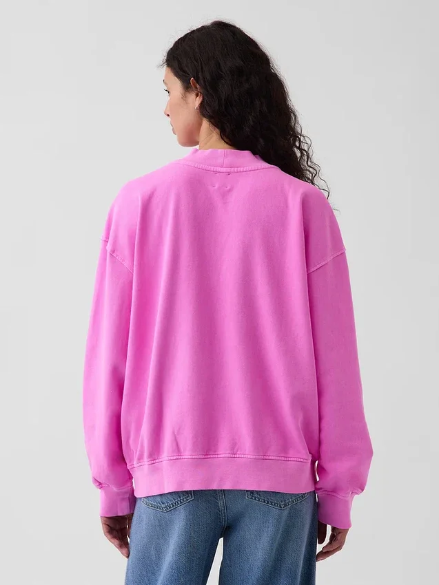 Sweat-shirt oversize à col montant et logo en tissu éponge Vintagesoft