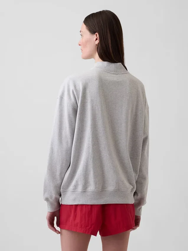 Sweat-shirt oversize à col montant et logo en tissu éponge Vintagesoft