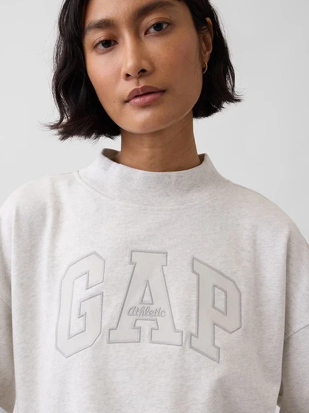 Sweat-shirt oversize à col montant et logo en tissu éponge Vintagesoft