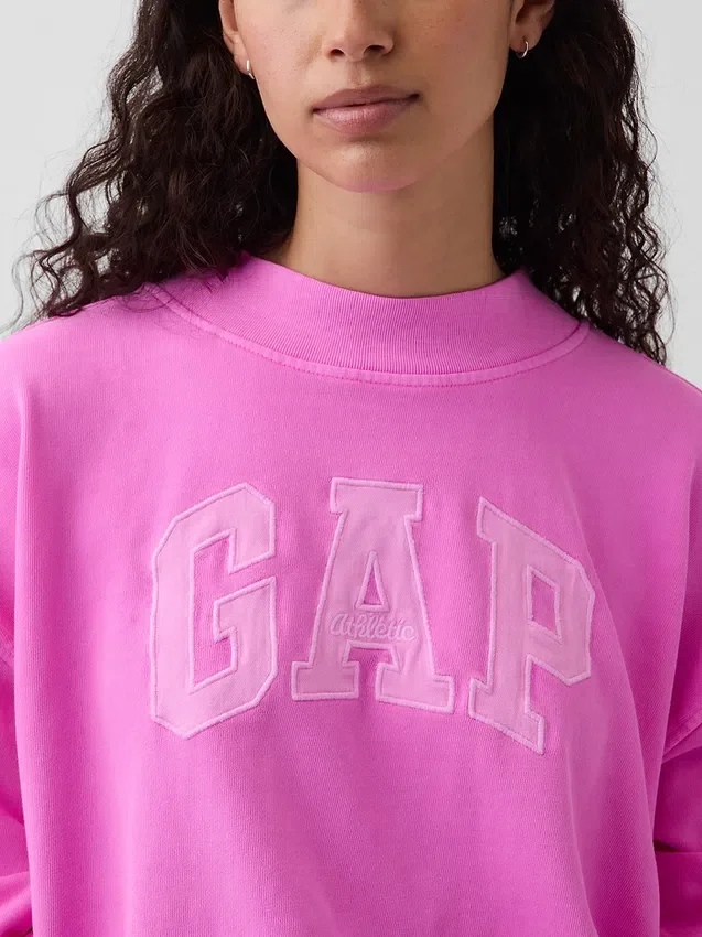 Sweat-shirt oversize à col montant et logo en tissu éponge Vintagesoft