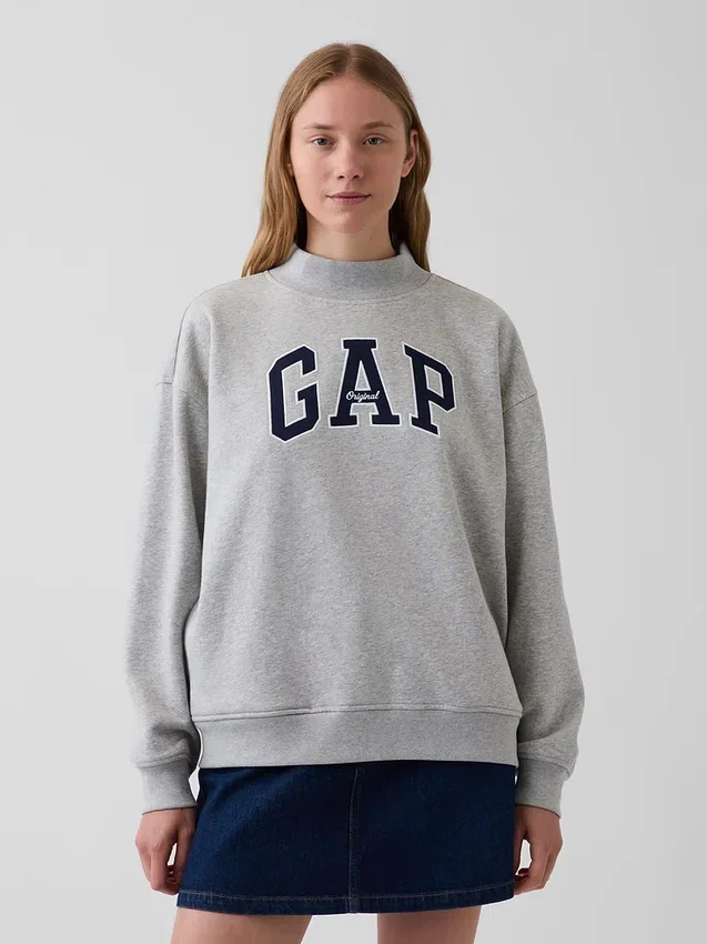 Sweat-shirt oversize à col montant et logo Vintagesoft