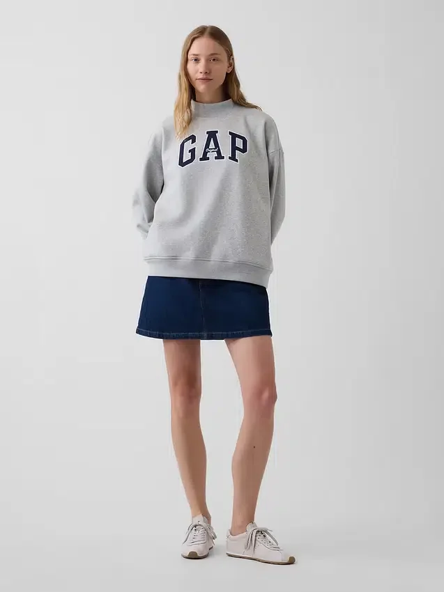 Sweat-shirt oversize à col montant et logo Vintagesoft