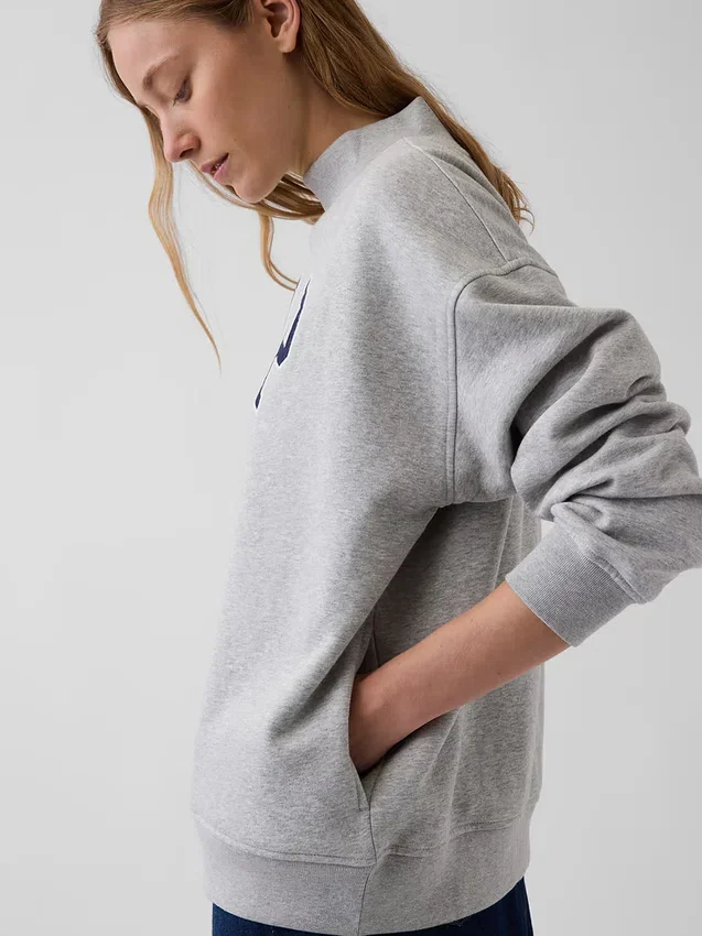 Sweat-shirt oversize à col montant et logo Vintagesoft