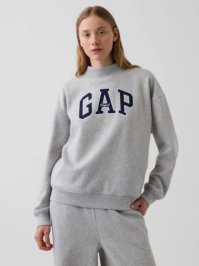 Sweat-shirt oversize à col montant et logo Vintagesoft
