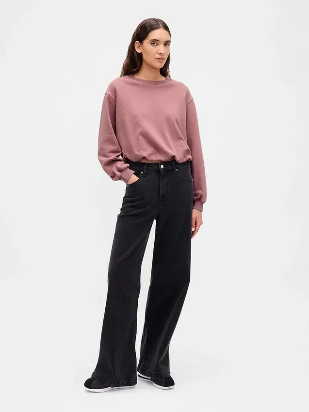 Sweat-shirt oversize en molleton français épais