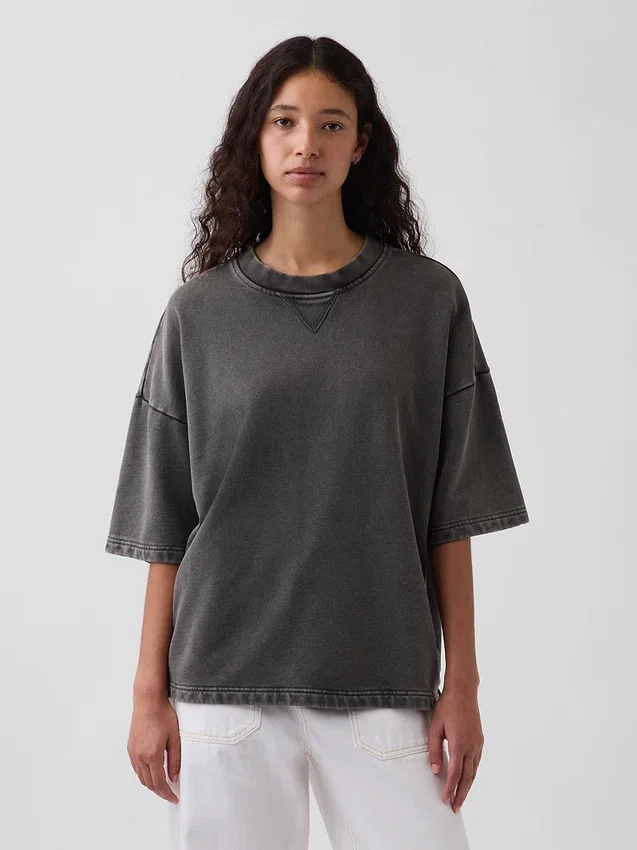 Sweat-shirt oversize en molleton français épais
