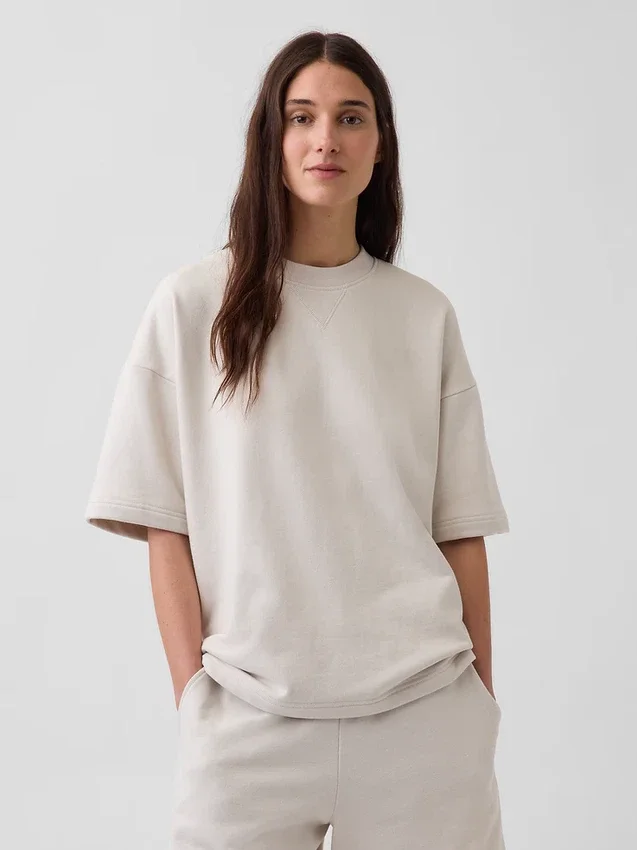 Sweat-shirt oversize en molleton français épais