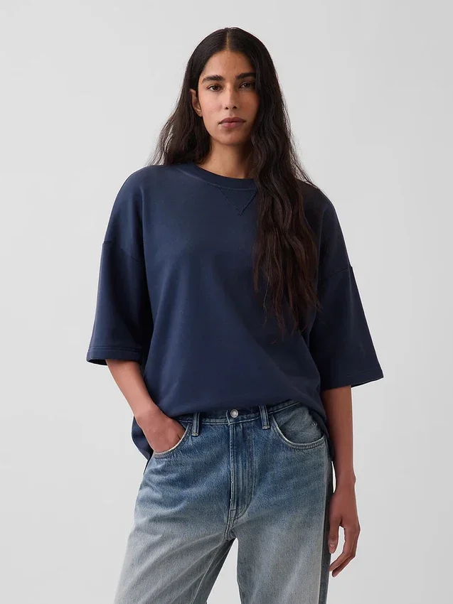 Sweat-shirt oversize en molleton français épais