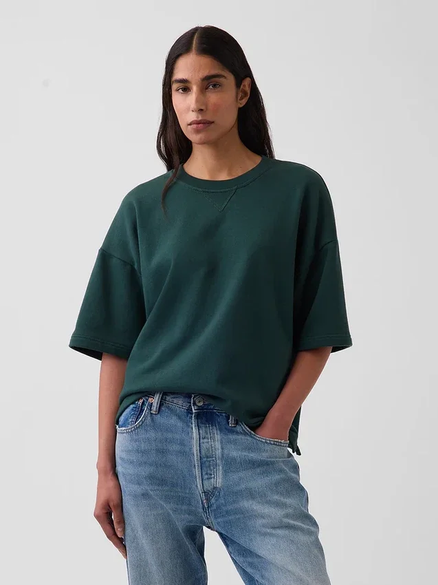 Sweat-shirt oversize en molleton français épais