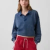 Sweat-shirt polo oversize en tissu éponge Vintagesoft