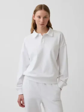 Sweat-shirt polo oversize en tissu éponge Vintagesoft