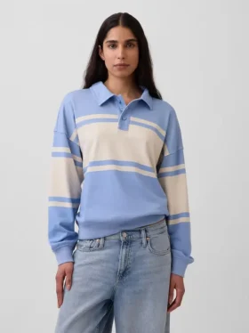 Sweat-shirt polo oversize en tissu éponge Vintagesoft