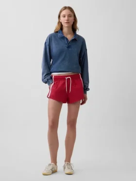Sweat-shirt polo oversize en tissu éponge Vintagesoft