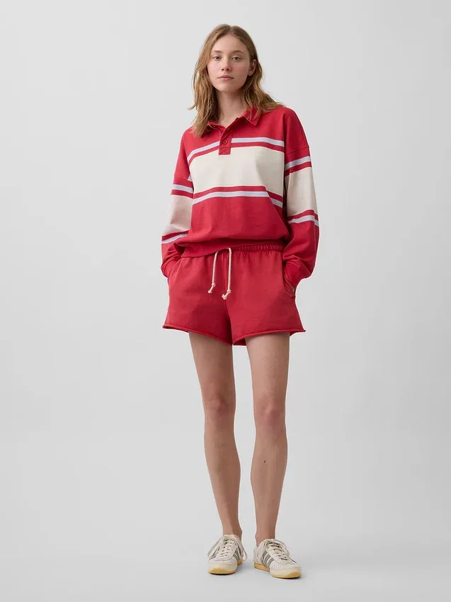 Sweat-shirt polo oversize en tissu éponge Vintagesoft