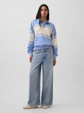 Sweat-shirt polo oversize en tissu éponge Vintagesoft