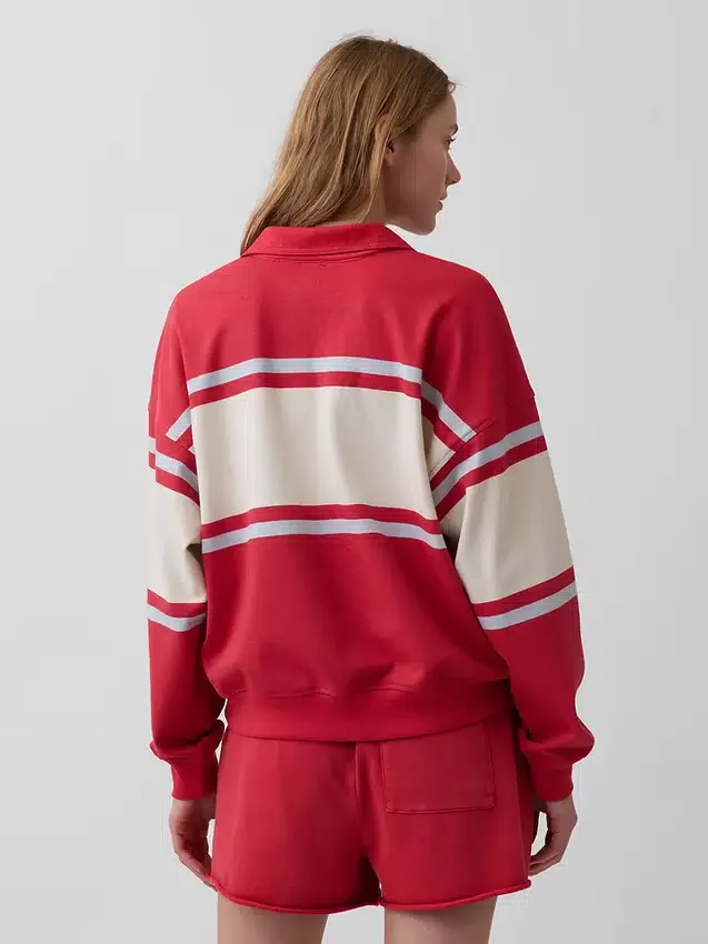 Sweat-shirt polo oversize en tissu éponge Vintagesoft